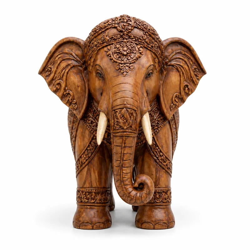 Hand-Carved Wooden Elephant